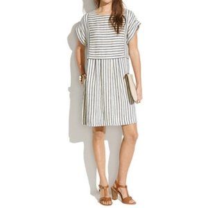 MADEWELL Madewell Blanca Striped Madras Linen Blend Dress